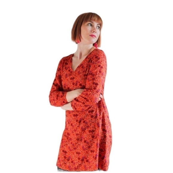 Old Navy Orange Floral Dress Size Small. - Picture 1 of 8